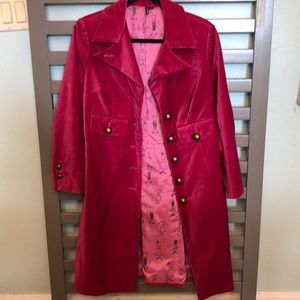 Powwow Pink velvet coat.